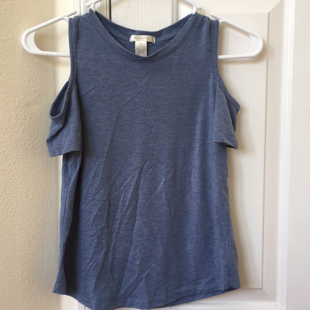 Blue Cold Shoulder Tee